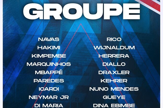巴黎对梅斯大名单：内马尔、姆巴佩领衔 梅西因伤缺阵
