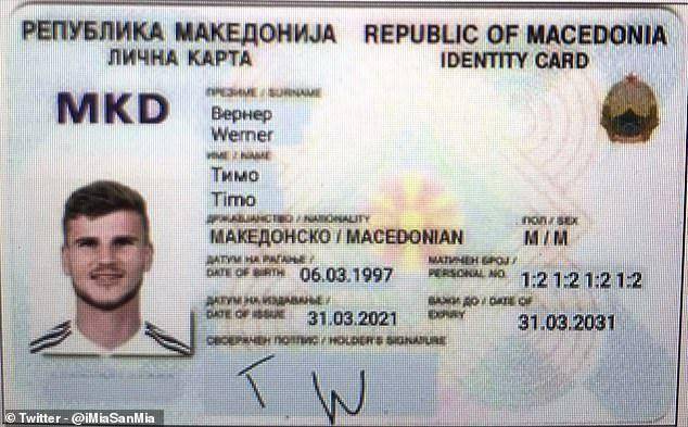 侮辱性极强！维尔纳有了“北马其顿身份证”