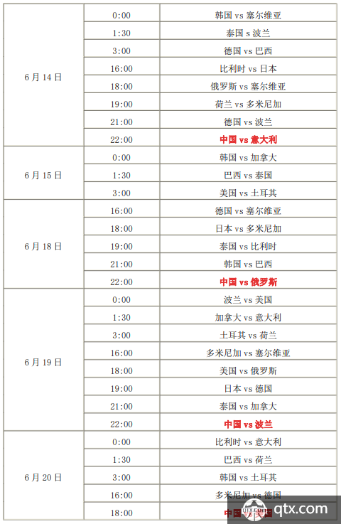 世界女排联赛2021赛程表