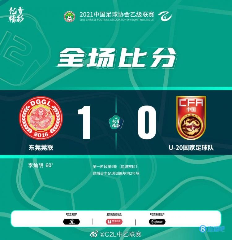 中乙-U20国青0-1东莞莞联，迎来名单调整后首场失利