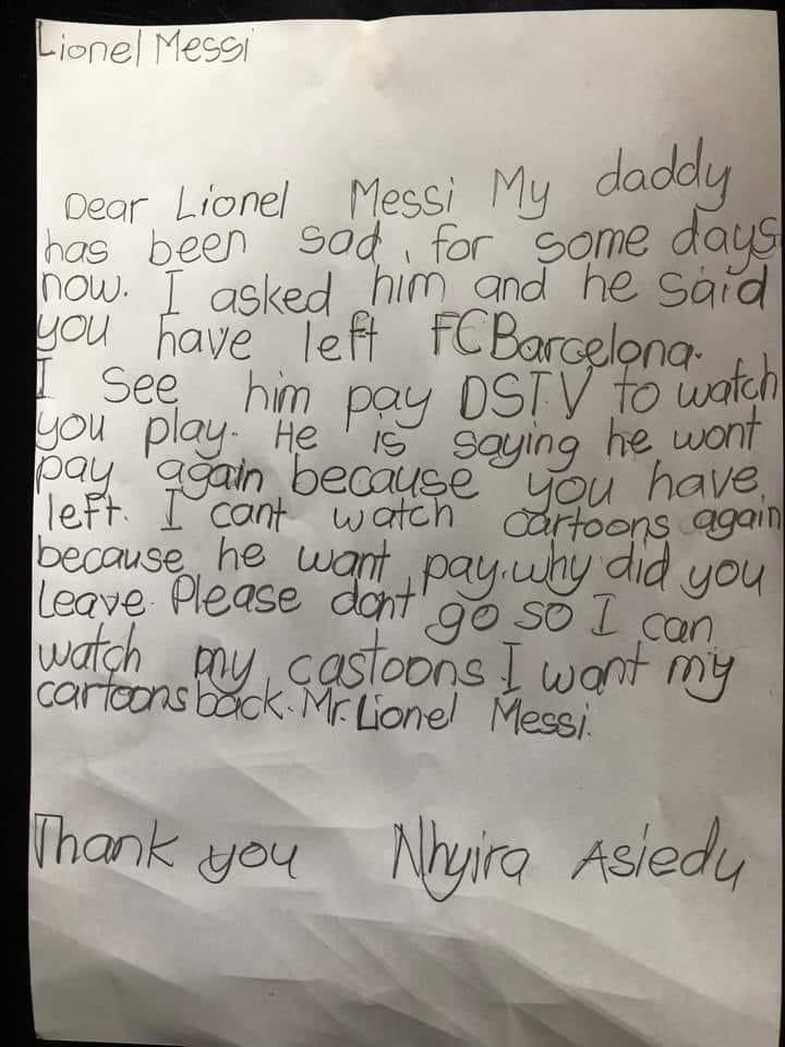 加纳小女孩的信