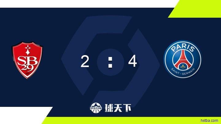 巴黎圣日耳曼4-2布雷斯特