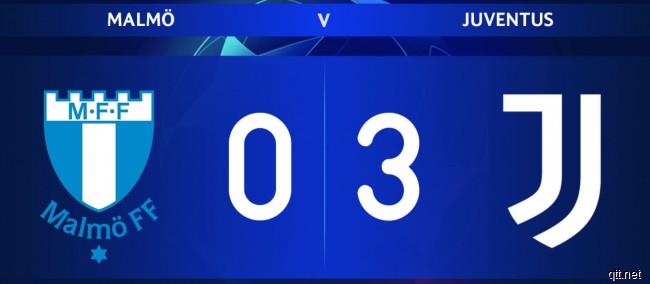 尤文3-0完胜马尔默
