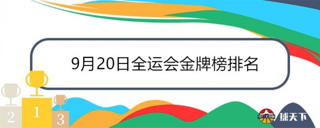 9月20日全运会金牌榜排名