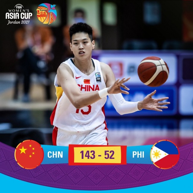 中国女篮91分狂胜菲律宾