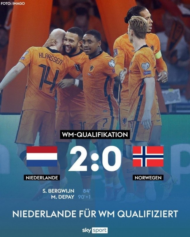 荷兰时隔8年再进世界杯