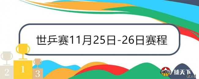 世乒赛11月25日26日赛程