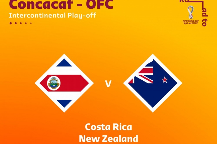 世界杯洲际附加赛对阵：哥斯达黎加vs新西兰 秘鲁vs亚洲区胜者