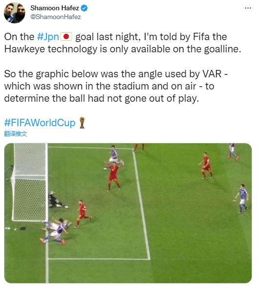 记者谈日本争议进球:FIFA告诉我只在门线上有鹰眼技术
