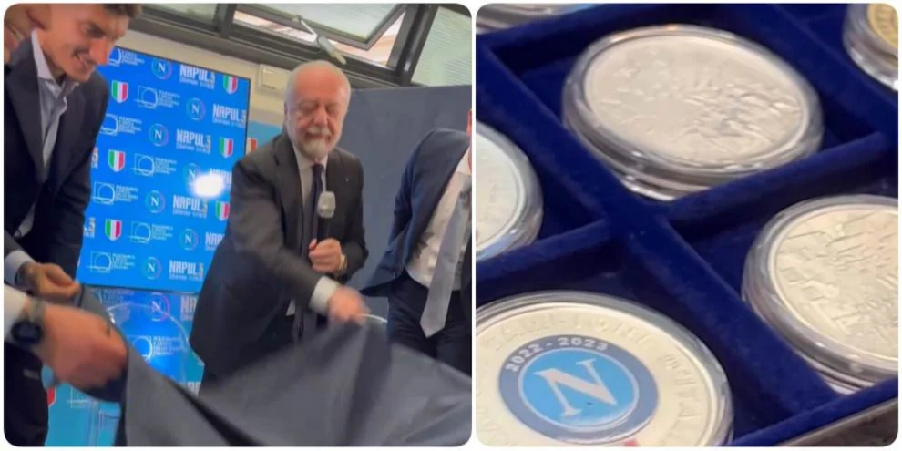 罗体:那不勒斯主席队长出席夺冠纪念奖牌揭幕式,斯帕莱蒂未到场