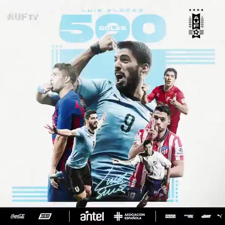 乌拉圭国家队官方致敬苏亚雷斯职业生涯500球