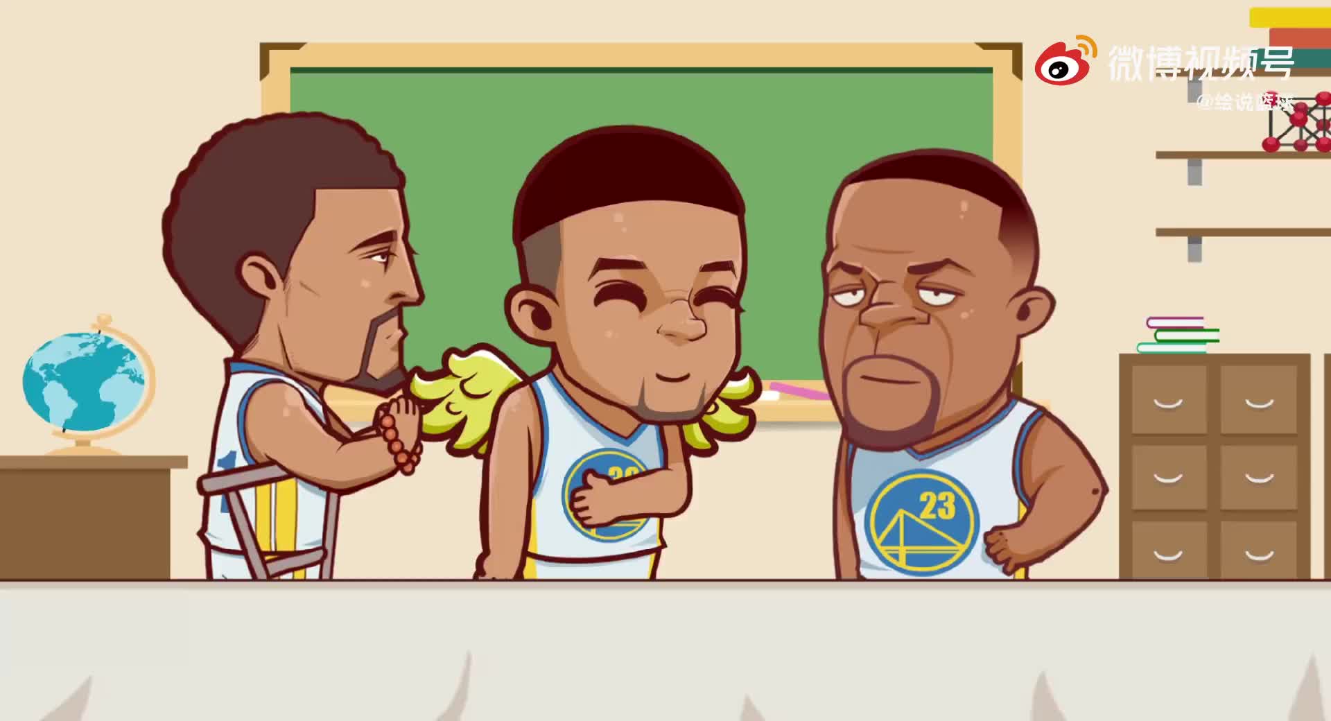 欢乐NBA动画：小学生连续超神3节11计三分
