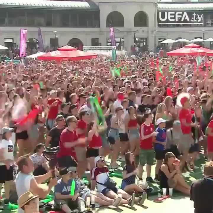 菲欧拉攻破法国球门 匈牙利球迷场外疯狂庆祝