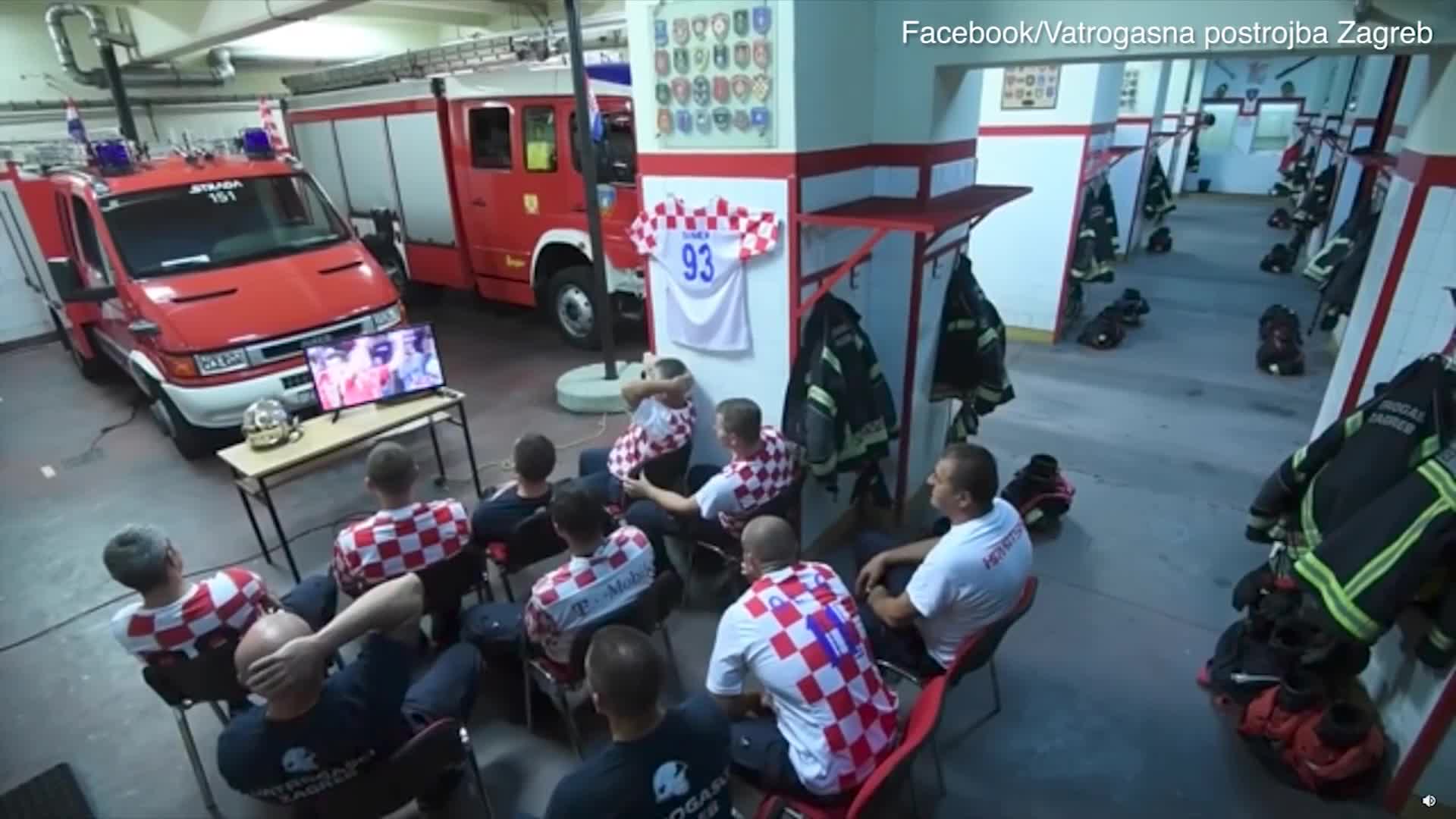 看世界杯点球大战警铃响起，克罗地亚消防队秒换装出勤
