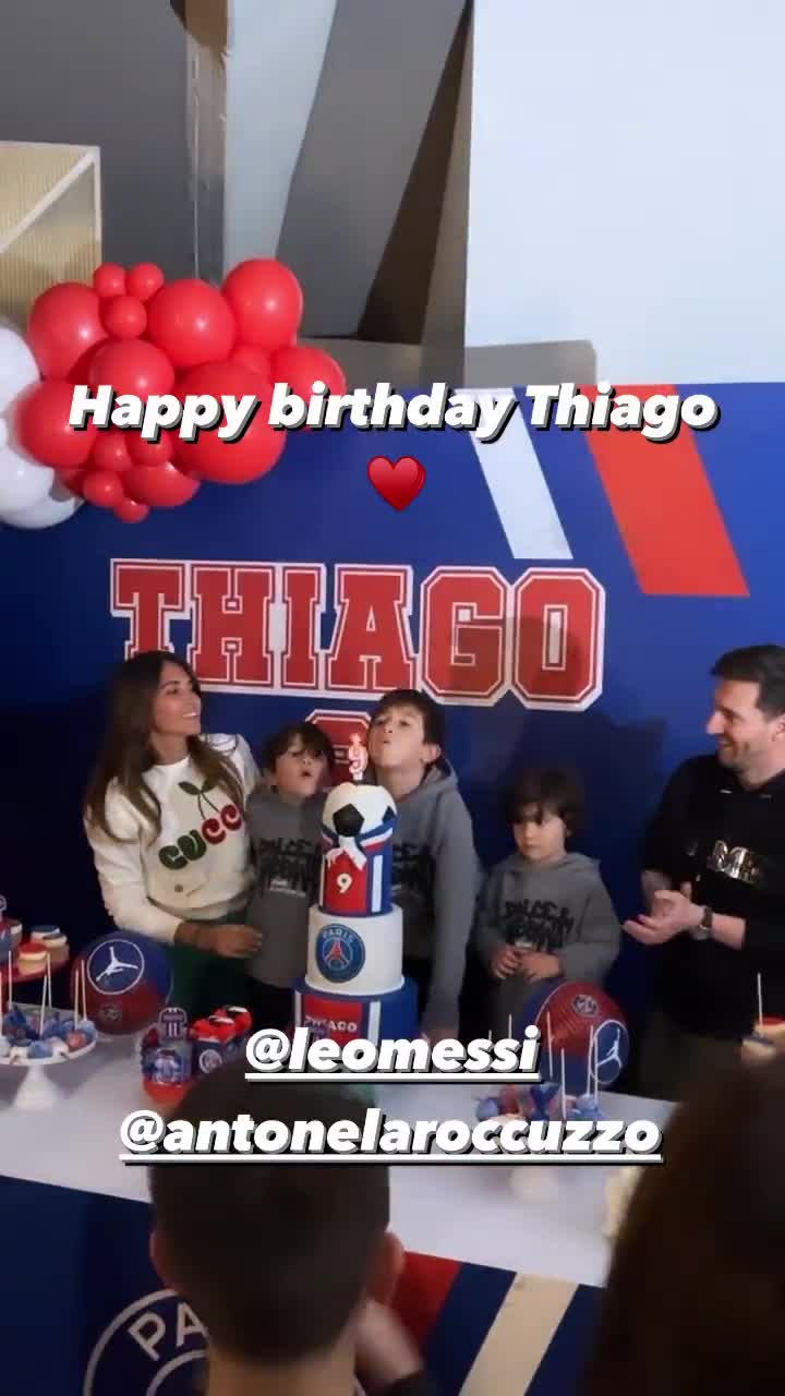 给儿子庆生！蒂亚戈生日派对上的梅西