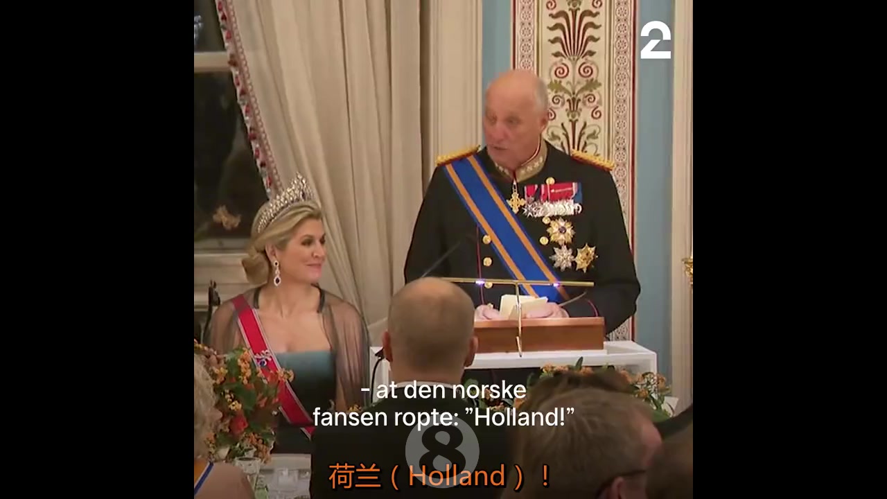 玩谐音梗！荷兰国王访问挪威：全部荷兰球迷都为哈兰德加油