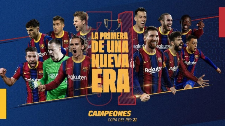 巴塞罗那赢得了历史上第31届国王杯 97支西班牙球队赢得最多