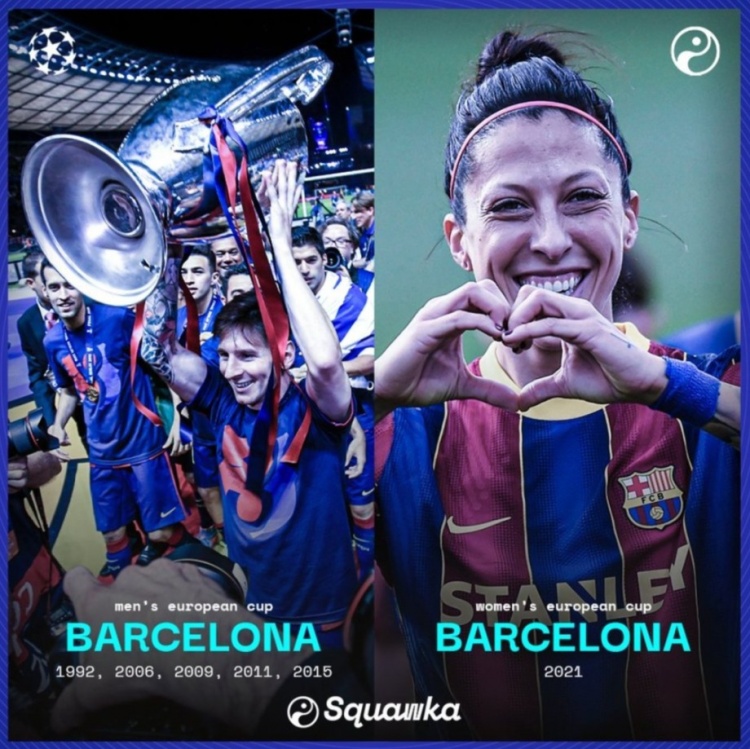 随着男子冠军联赛和女子冠军联赛 巴塞罗那成为历史上第一个