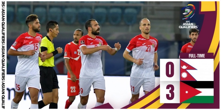 约旦3-0尼泊尔在B组 7分和5个目标的差距 在4场有效比赛