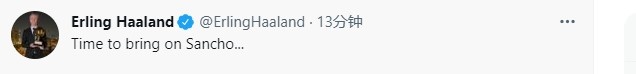 哈兰德半场推:该换桑丘了…