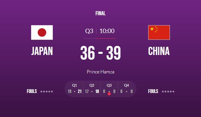 女篮亚洲杯决赛：中国上半场39-36领先日本 李月汝11分7篮板