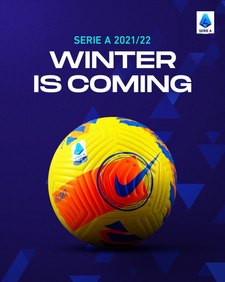 意甲公布冬季用球：黄橙蓝配色+高能见度版本