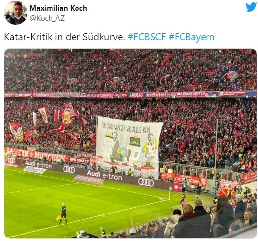 抵制同卡塔尔航空合作，拜仁球迷晒讽刺海报向俱乐部施压