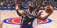 NBA常规赛湖人121-116逆转活塞 浓眉哥30分10篮板詹姆斯遭驱逐