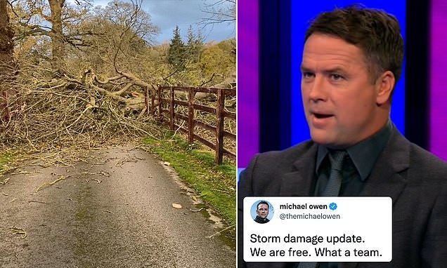 超强风暴席卷英国致大面积停电&树木倾倒出行受阻，欧文被困家中