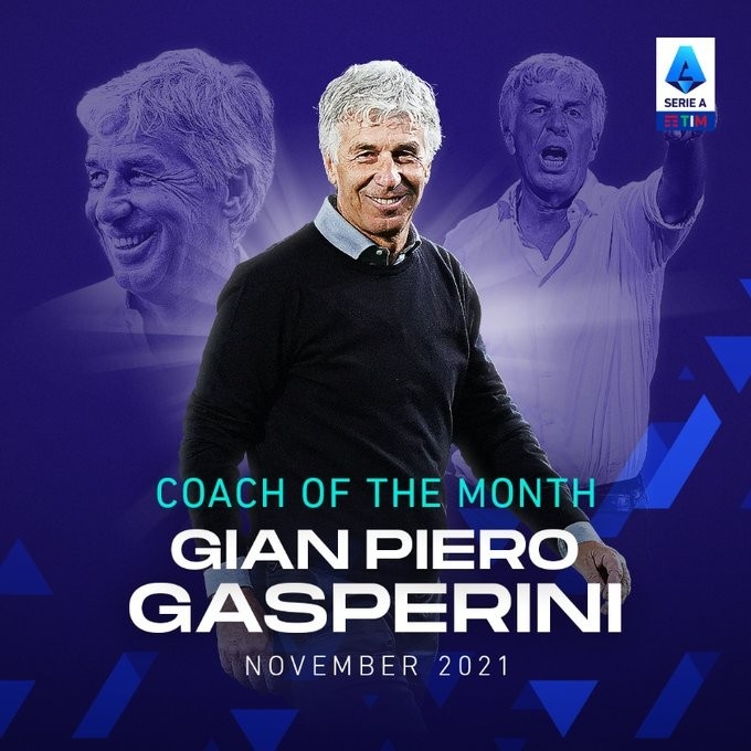 官方：亚特兰大主帅加斯佩里尼当选意甲11月最佳教练