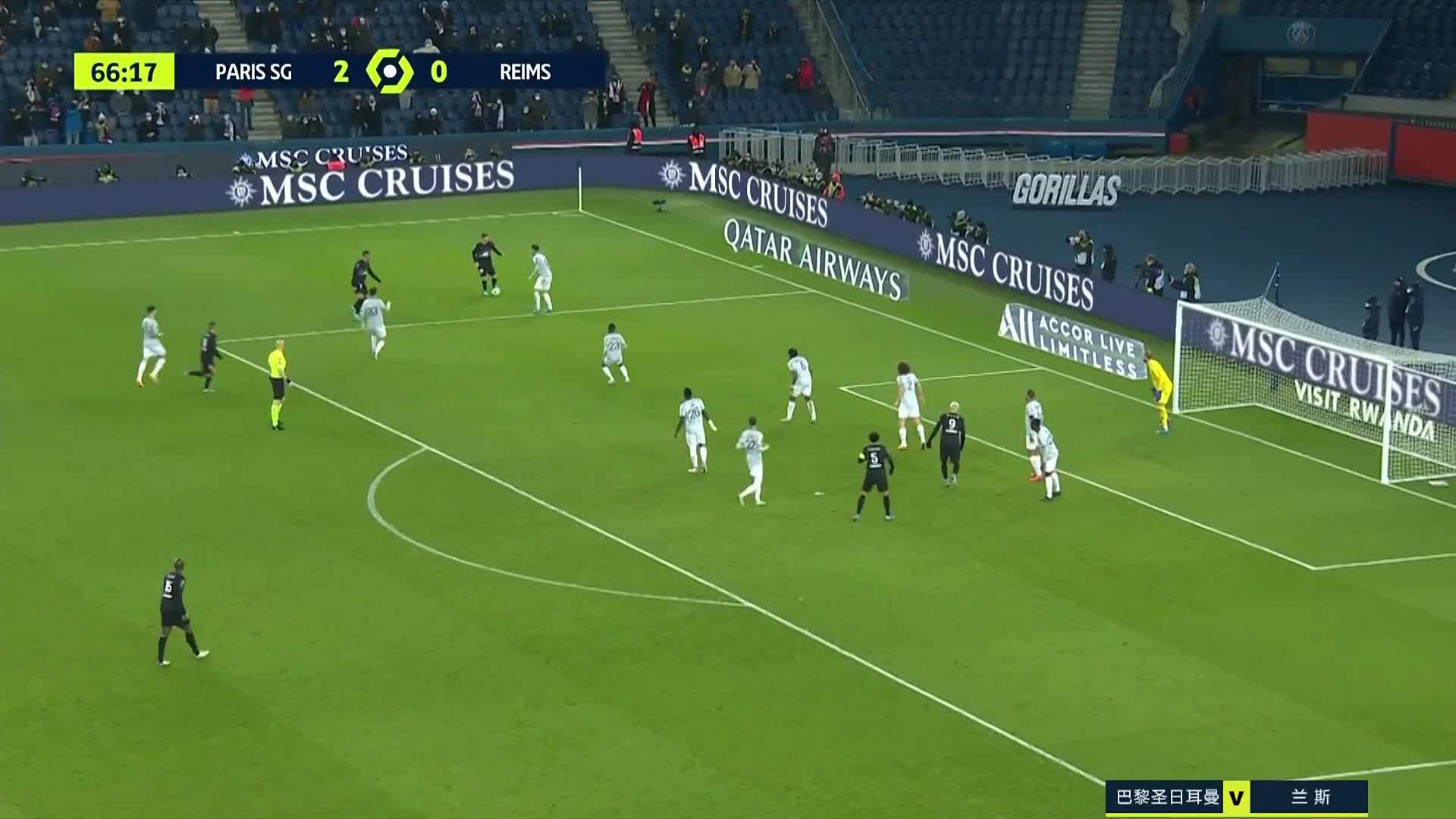巴黎3-0领先！梅西传球 维拉蒂推射折射变线后破门