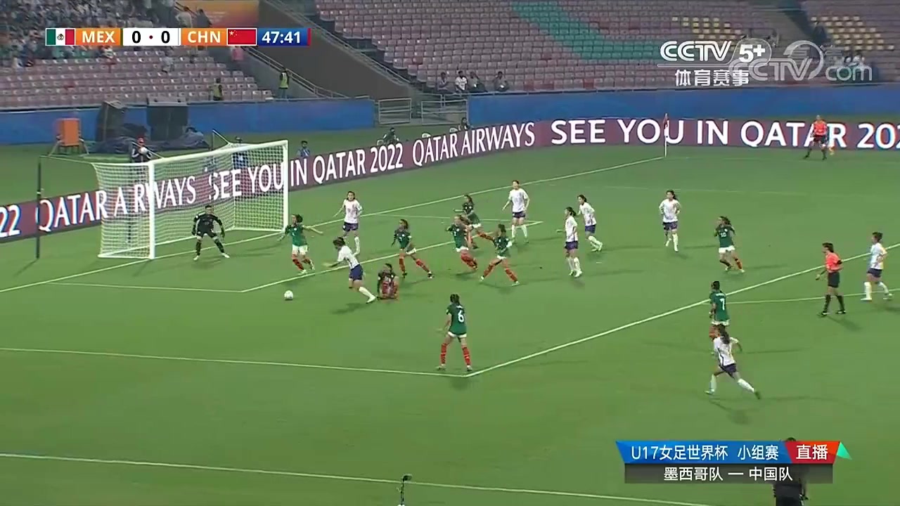 U17女足1-0领先上届亚军墨西哥！黄嘉欣造点，乔睿琪点球命中