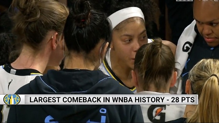 芝加哥天空队最多落后28分仍取胜 创WNBA历史最大分差逆转纪录