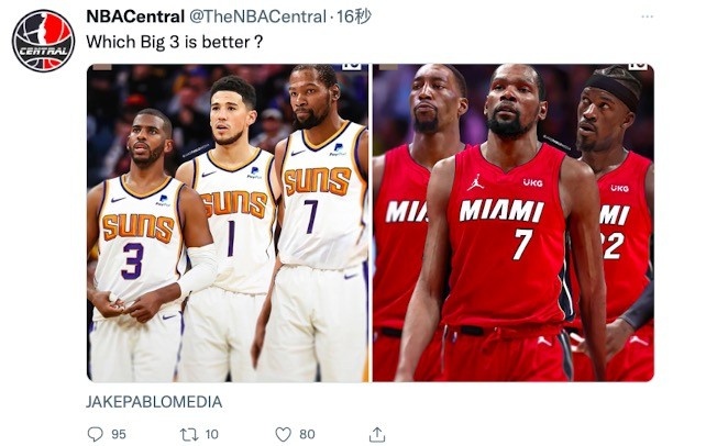 美媒发问：保罗&布克&杜兰特or阿德巴约&KD&巴特勒？哪组更强？