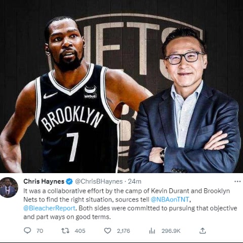 Haynes：杜兰特和篮网共同推动交易 双方和平分手
