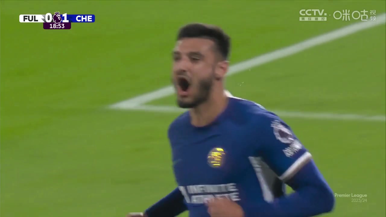 蓝军2分钟两球！布罗亚破门切尔西2-0领先富勒姆！