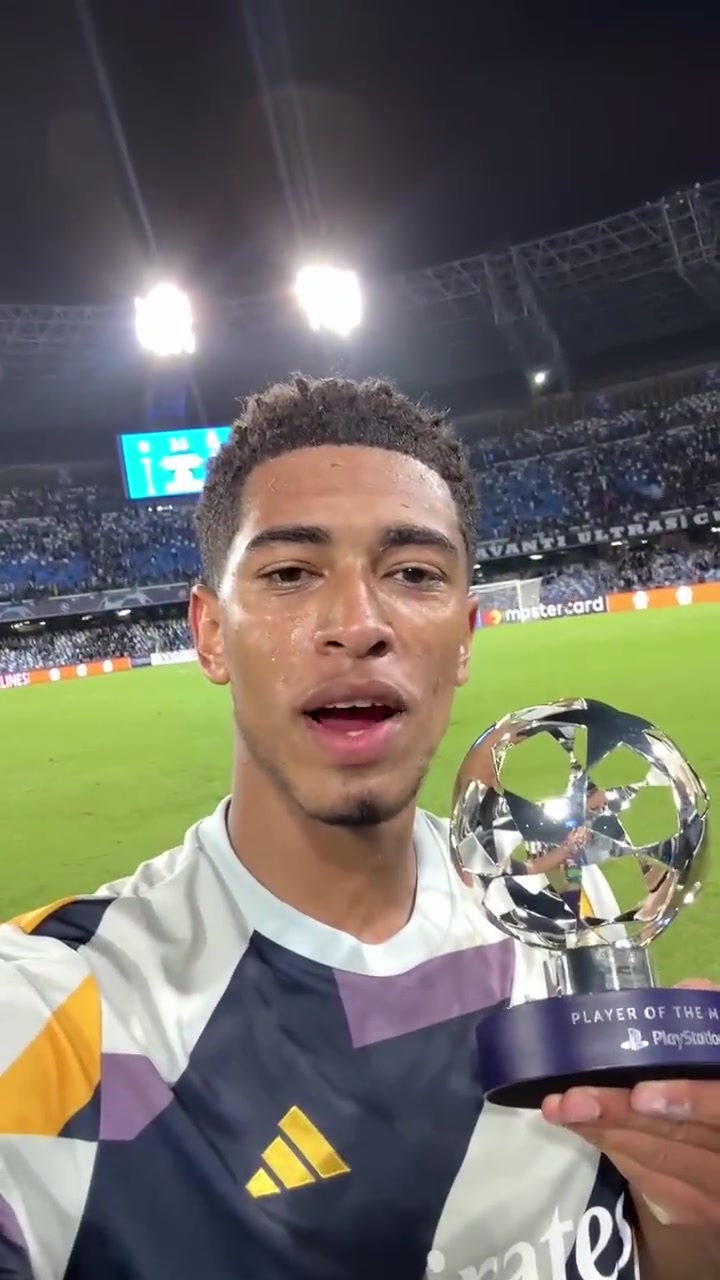 MVP给你发来小视频！贝林厄姆：很棒的结果和支持 hala madrid！