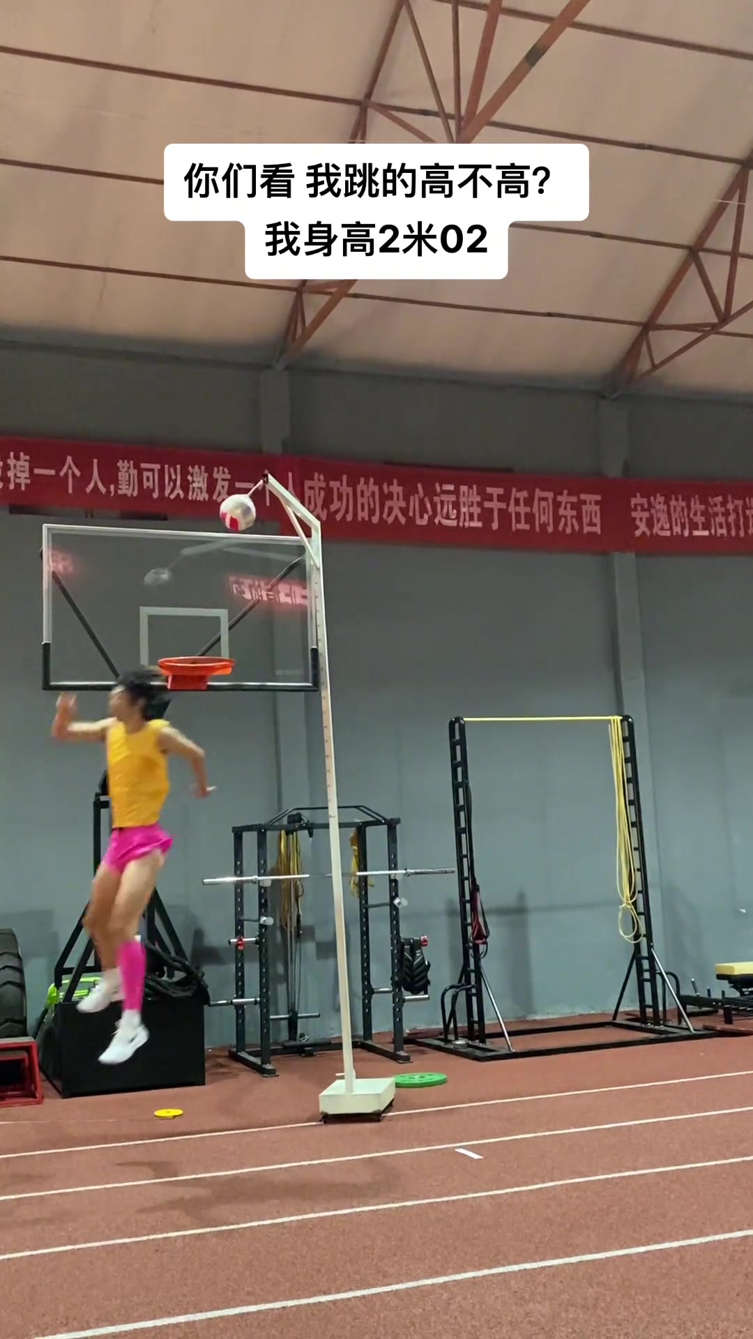张国伟晒视频：我身高2米02，跳的高不高？