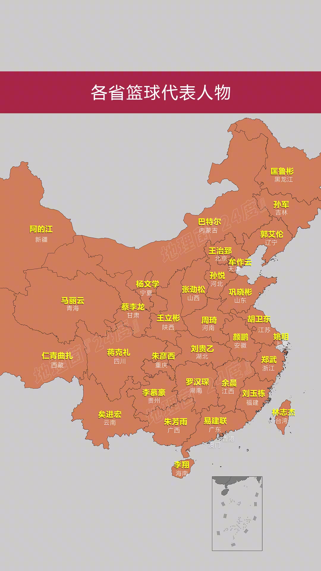 全国各省篮球代表人物 吧友们觉得哪个省的代表有出入？