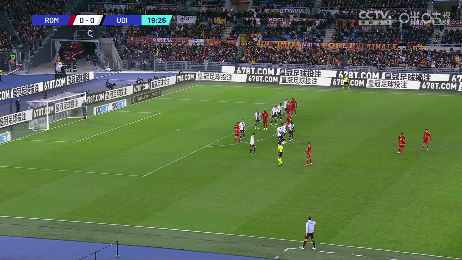 迪巴拉精准制导，曼奇尼头球破门，罗马1-0领先！
