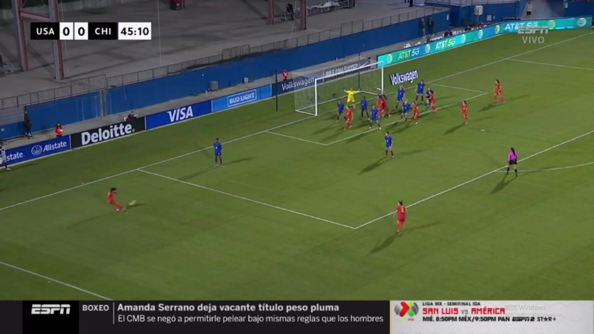 中国女足1-0领先美国女足！沈梦雨门前抢点破门
