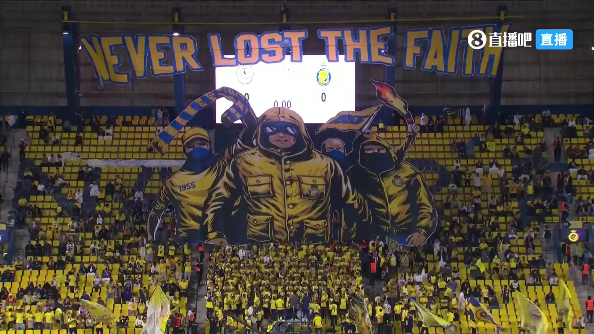 沙特联球市火爆！来看利雅得胜利主场巨型TIFO