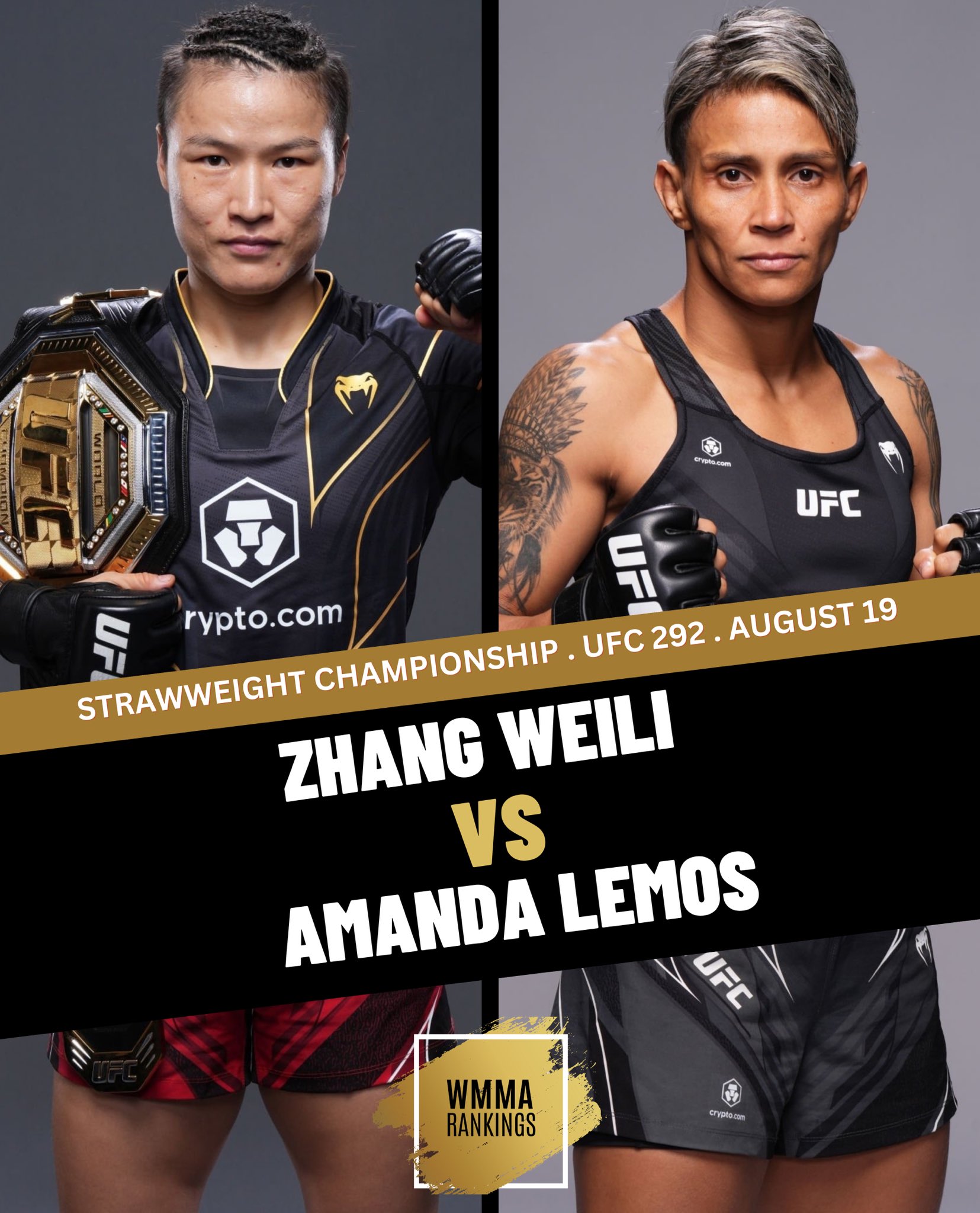 卫冕战时间确定！UFC292联合主赛：张伟丽8月20日将对阵莱莫斯