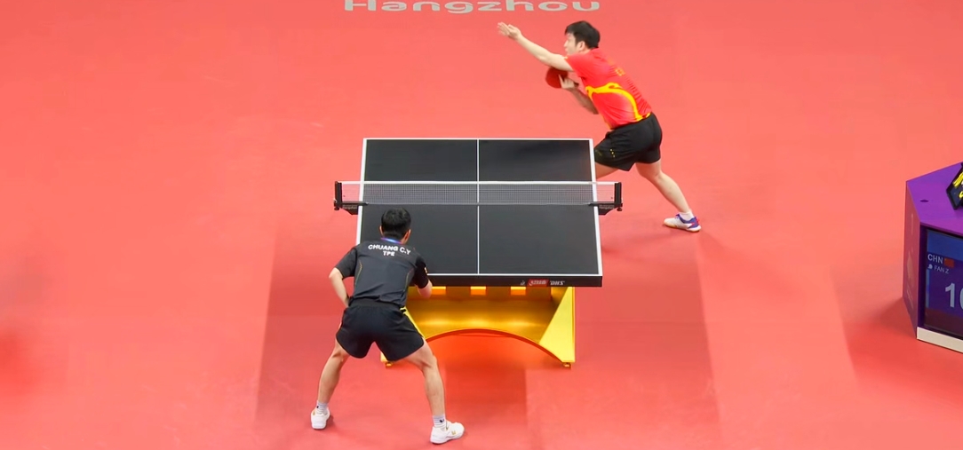 亚运会乒乓球男子团体半决赛 中国队3-0击败中国台北队进决赛