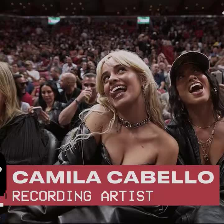 歌手Camila Cabello观看热火与猛龙的比赛！