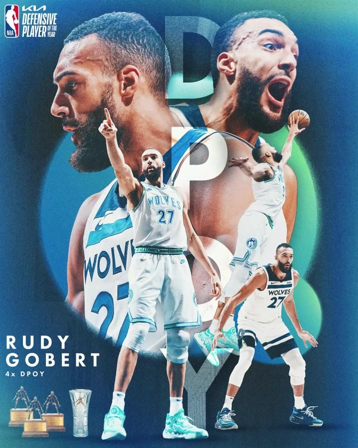 实至名归！戈贝尔生涯第四次当选DPOY