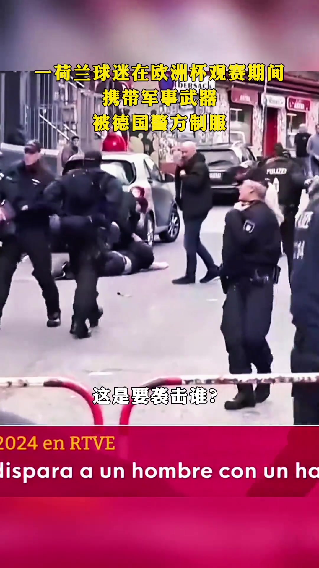 想干什么？一荷兰球迷观赛期间携带军事武器被警方制服