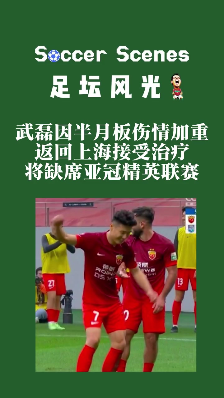 海港跟队：武磊半月板伤情加重！？现已返回上海治疗