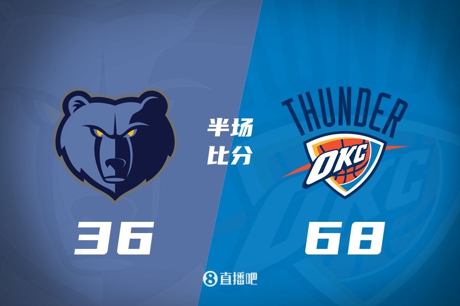 半场分差最大到35分！SGA10中2杰伦威&哈滕14分雷霆6836灰熊