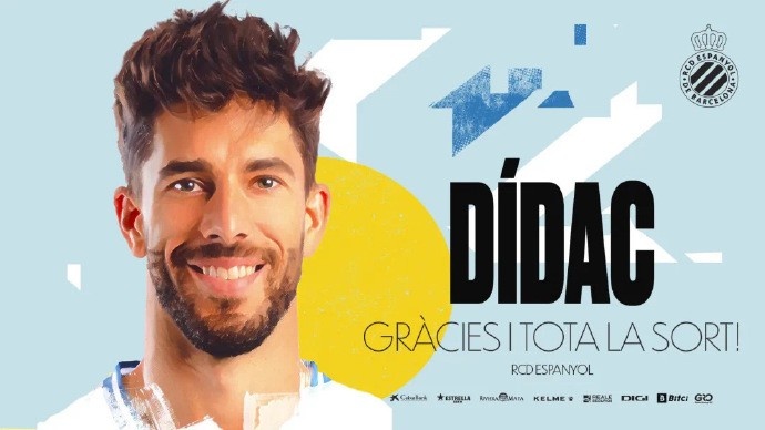西班牙人官方：迪达克在效力球队八个赛季后，合同期满离队